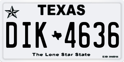 TX license plate DIK4636
