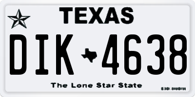 TX license plate DIK4638
