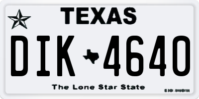 TX license plate DIK4640