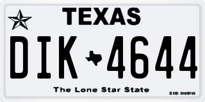TX license plate DIK4644