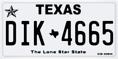 TX license plate DIK4665