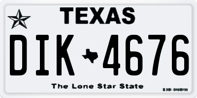 TX license plate DIK4676