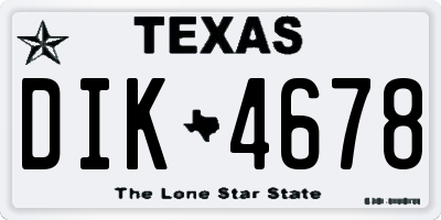 TX license plate DIK4678