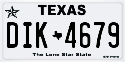 TX license plate DIK4679