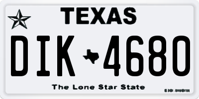TX license plate DIK4680