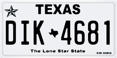 TX license plate DIK4681