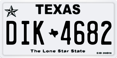 TX license plate DIK4682