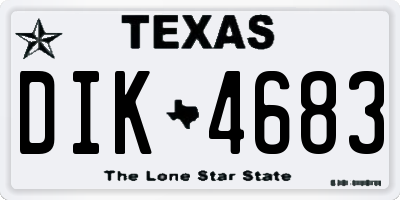 TX license plate DIK4683