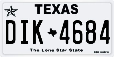 TX license plate DIK4684