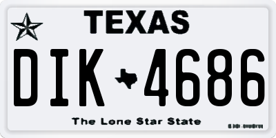 TX license plate DIK4686