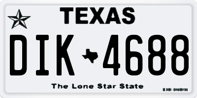 TX license plate DIK4688