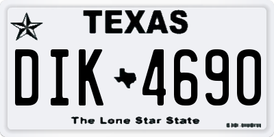 TX license plate DIK4690