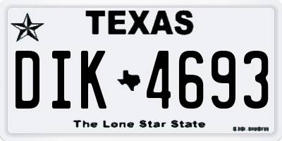 TX license plate DIK4693