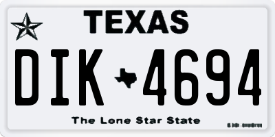 TX license plate DIK4694
