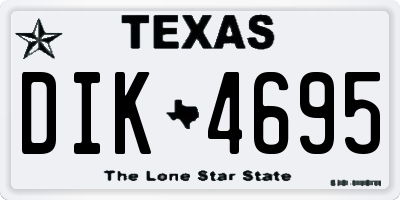 TX license plate DIK4695