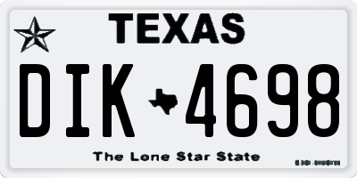 TX license plate DIK4698