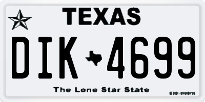 TX license plate DIK4699