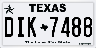 TX license plate DIK7488