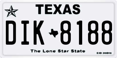 TX license plate DIK8188