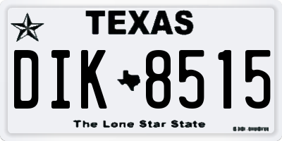 TX license plate DIK8515