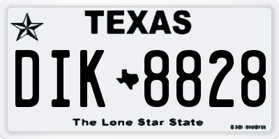 TX license plate DIK8828