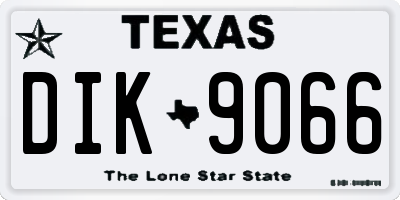 TX license plate DIK9066