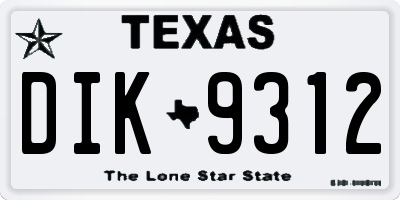 TX license plate DIK9312