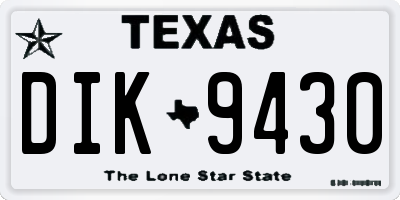 TX license plate DIK9430