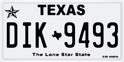 TX license plate DIK9493