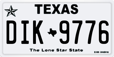 TX license plate DIK9776