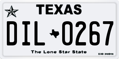 TX license plate DIL0267