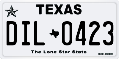 TX license plate DIL0423