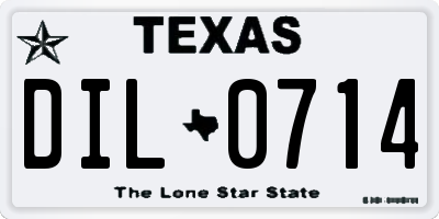 TX license plate DIL0714