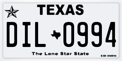 TX license plate DIL0994