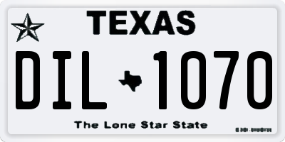 TX license plate DIL1070