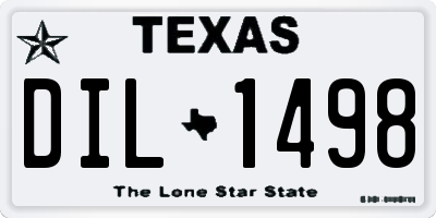 TX license plate DIL1498