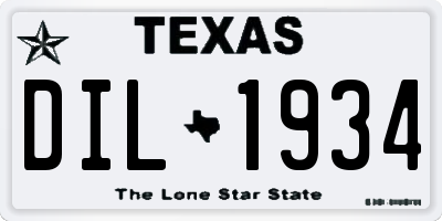 TX license plate DIL1934