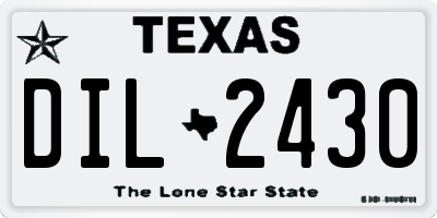 TX license plate DIL2430