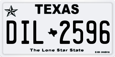 TX license plate DIL2596