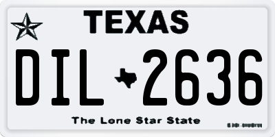 TX license plate DIL2636