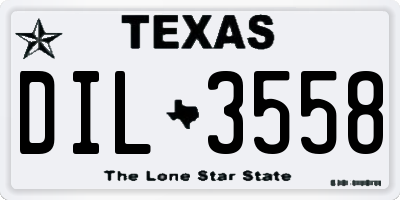 TX license plate DIL3558