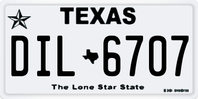 TX license plate DIL6707