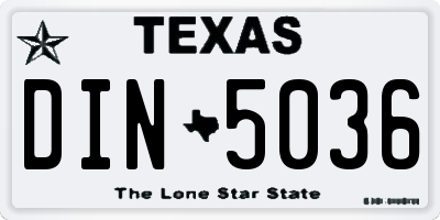 TX license plate DIN5036