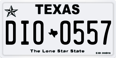 TX license plate DIO0557