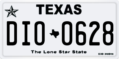 TX license plate DIO0628