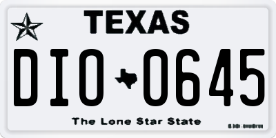 TX license plate DIO0645
