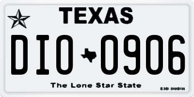 TX license plate DIO0906