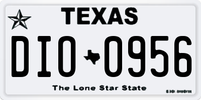 TX license plate DIO0956