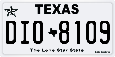 TX license plate DIO8109