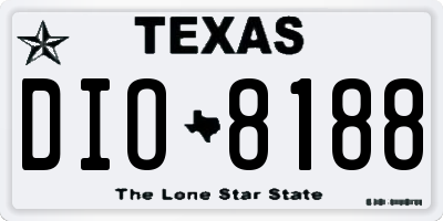 TX license plate DIO8188